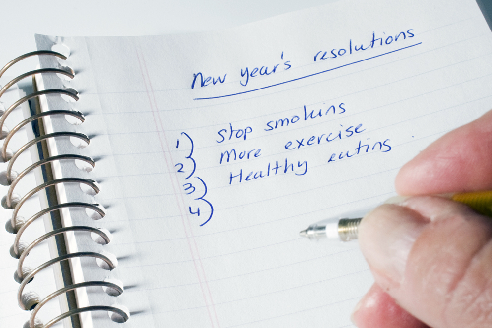 Writing down healthy resolutions