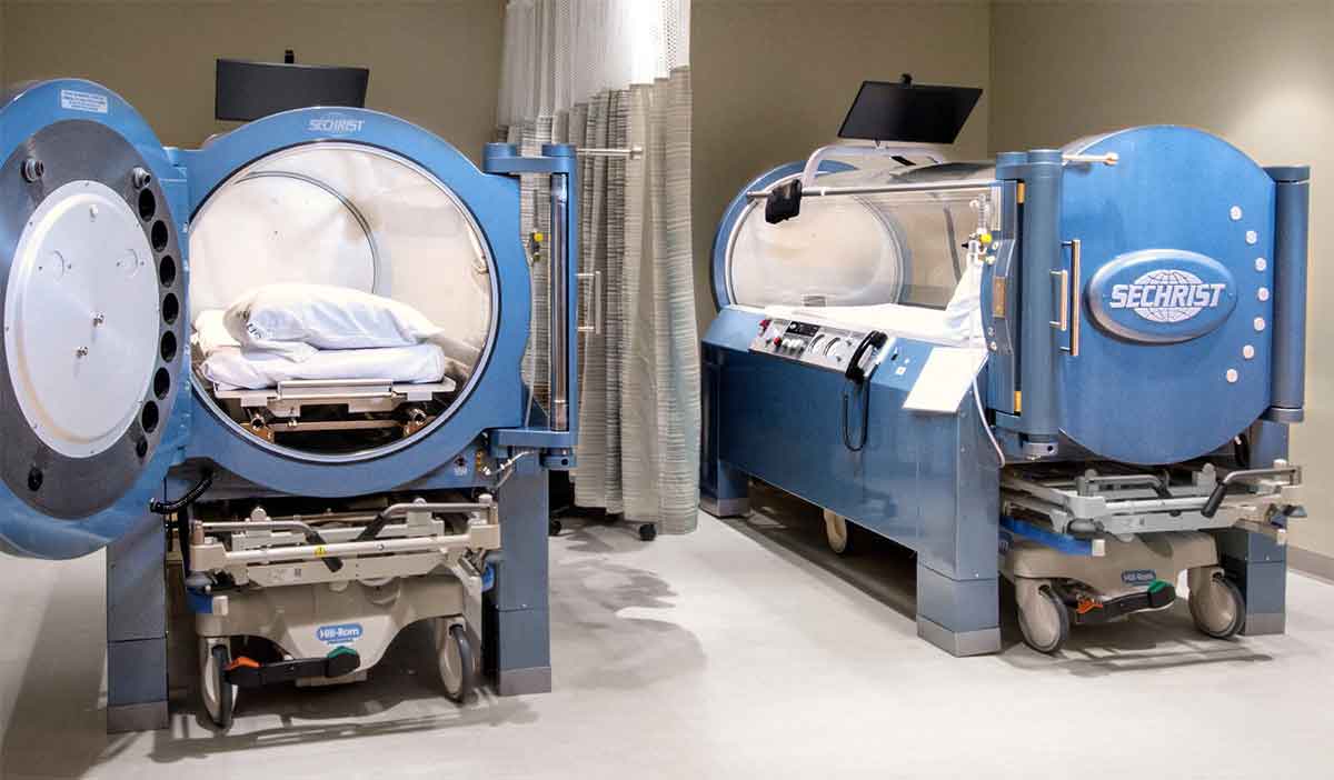 Logansport Memorial Hospital's two hyperbaric oxygen chambers, which are used to treat patients with chronic wounds